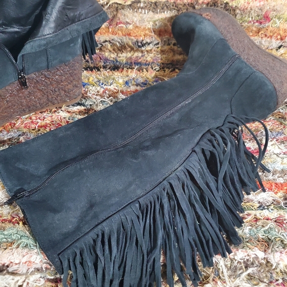 Vintage Ricky Sarkany Fringe Platform Boot - Picture 5 of 9
